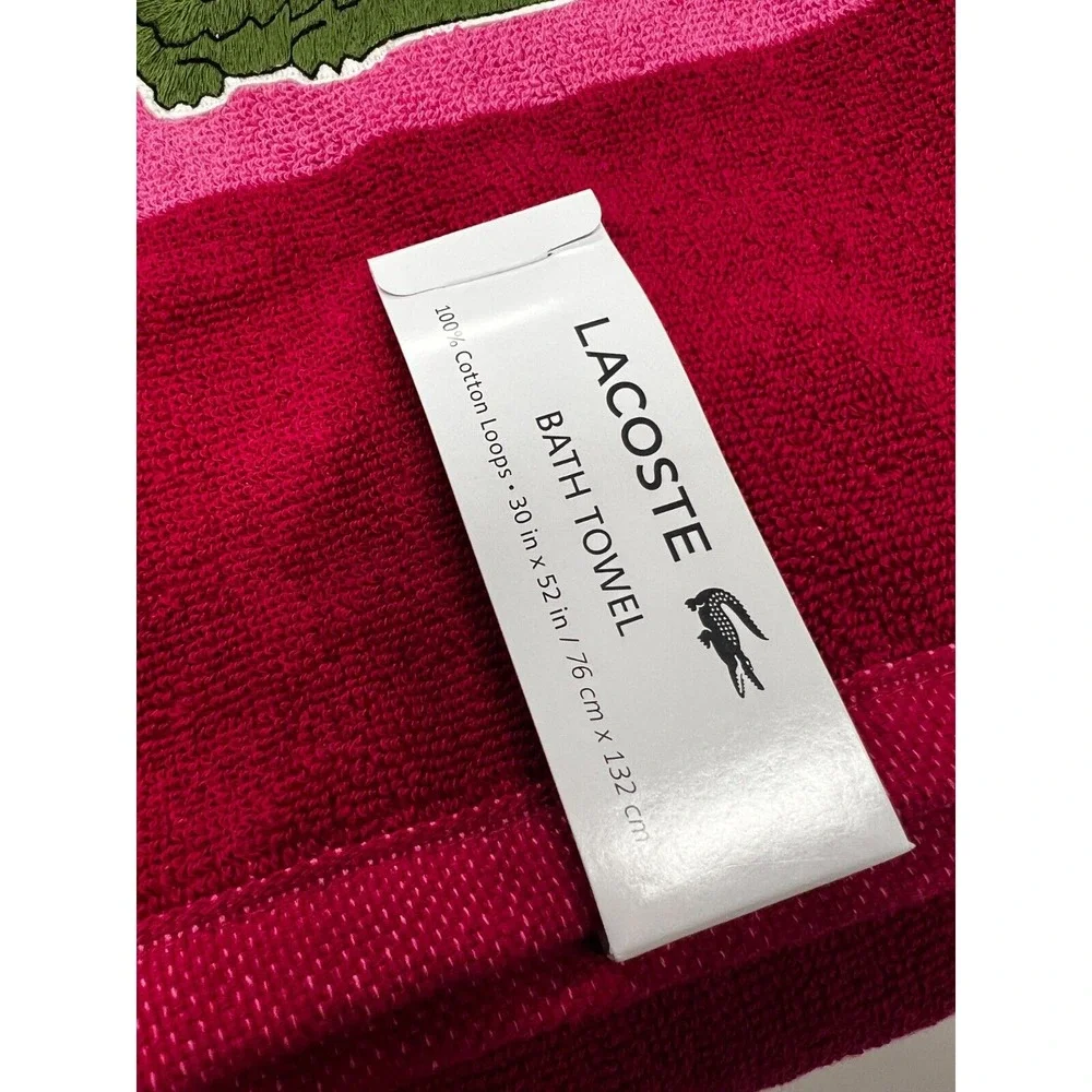 Lacoste‎ Pink Bath Towel 4 Pack 100% Cotton 30